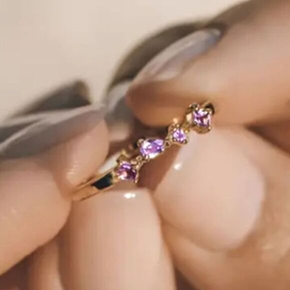 925 beautiful sparkling promise ring sz 6 - Picture 3 of 5